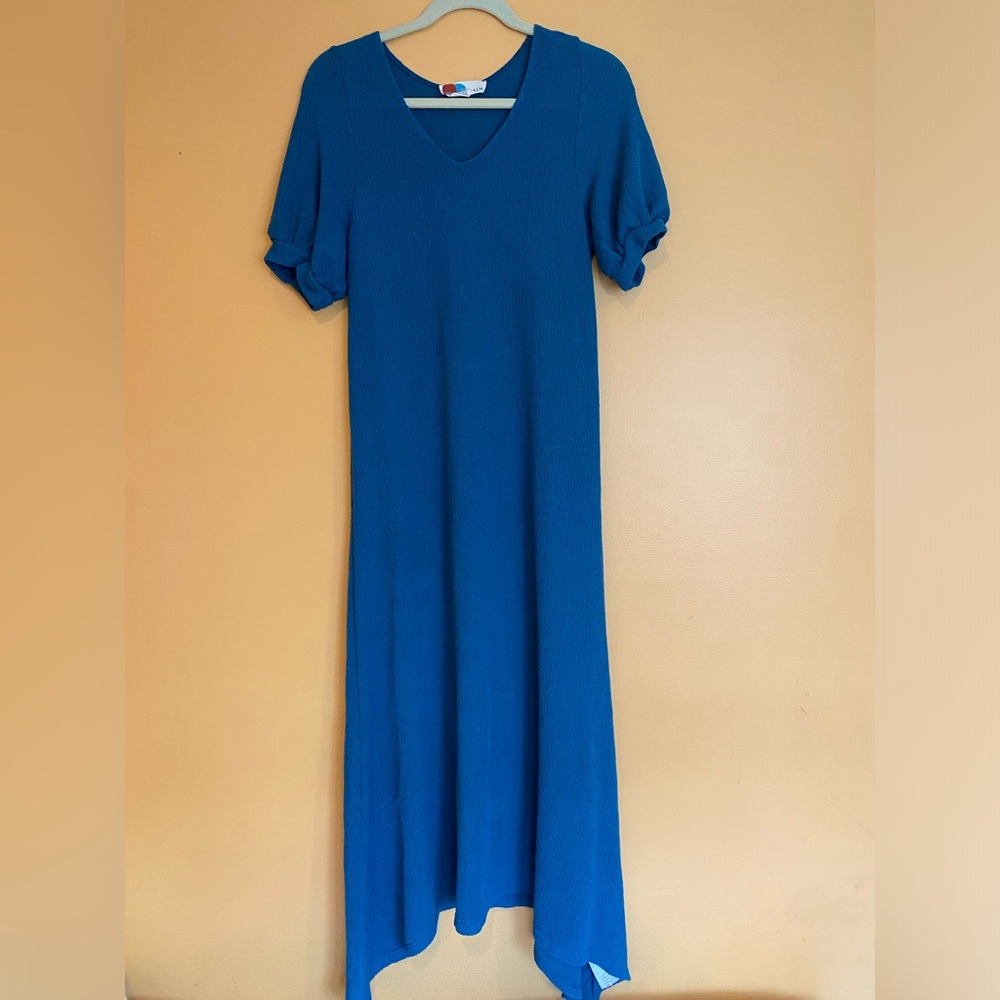 Free People Blue Beach Coverup Maxi Dress M